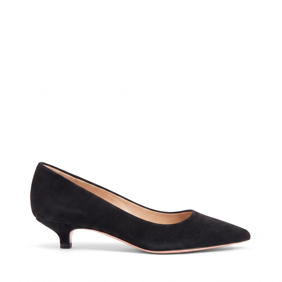 Décolleté Isabella Ferrante Petraio in camoscio nero con tacco a stiletto da 30 mm e punta sfilata