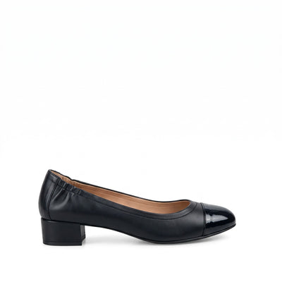 Décolleté Petraio Vernice e Nappa Nera, blocco 30mm
