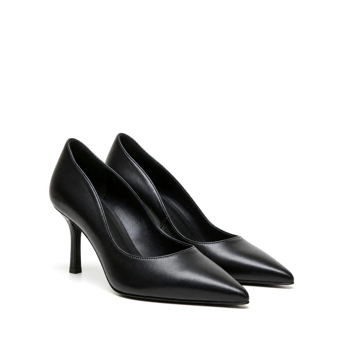 Décolleté Partenope in nappa nera, tacco stiletto 75 mm, coppia