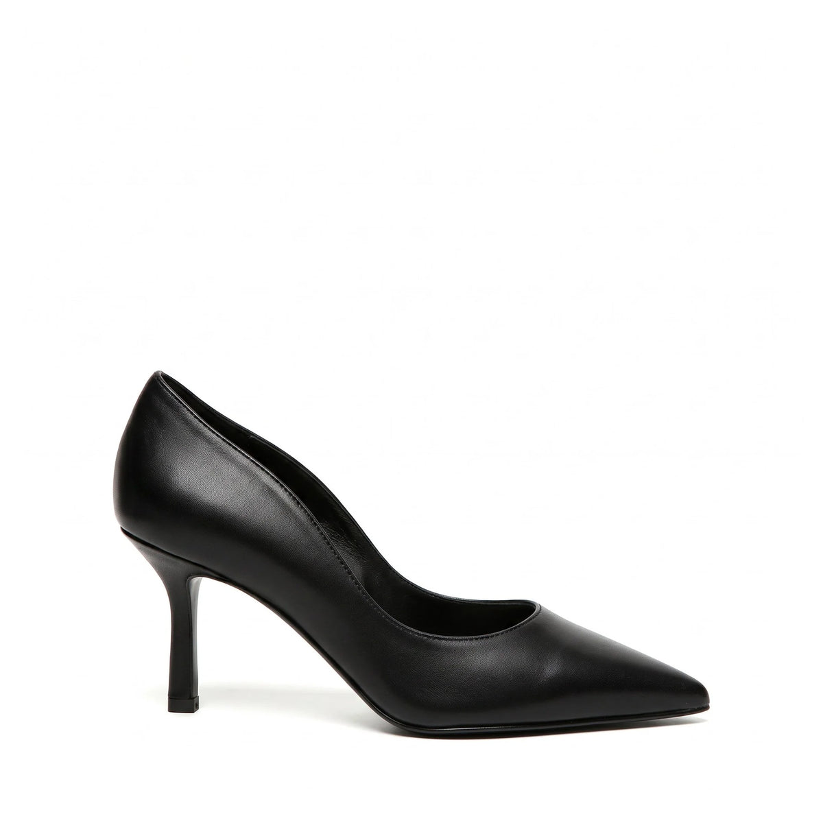 Décolleté Partenope in nappa nera, tacco stiletto 75 mm, Isabella Ferrante