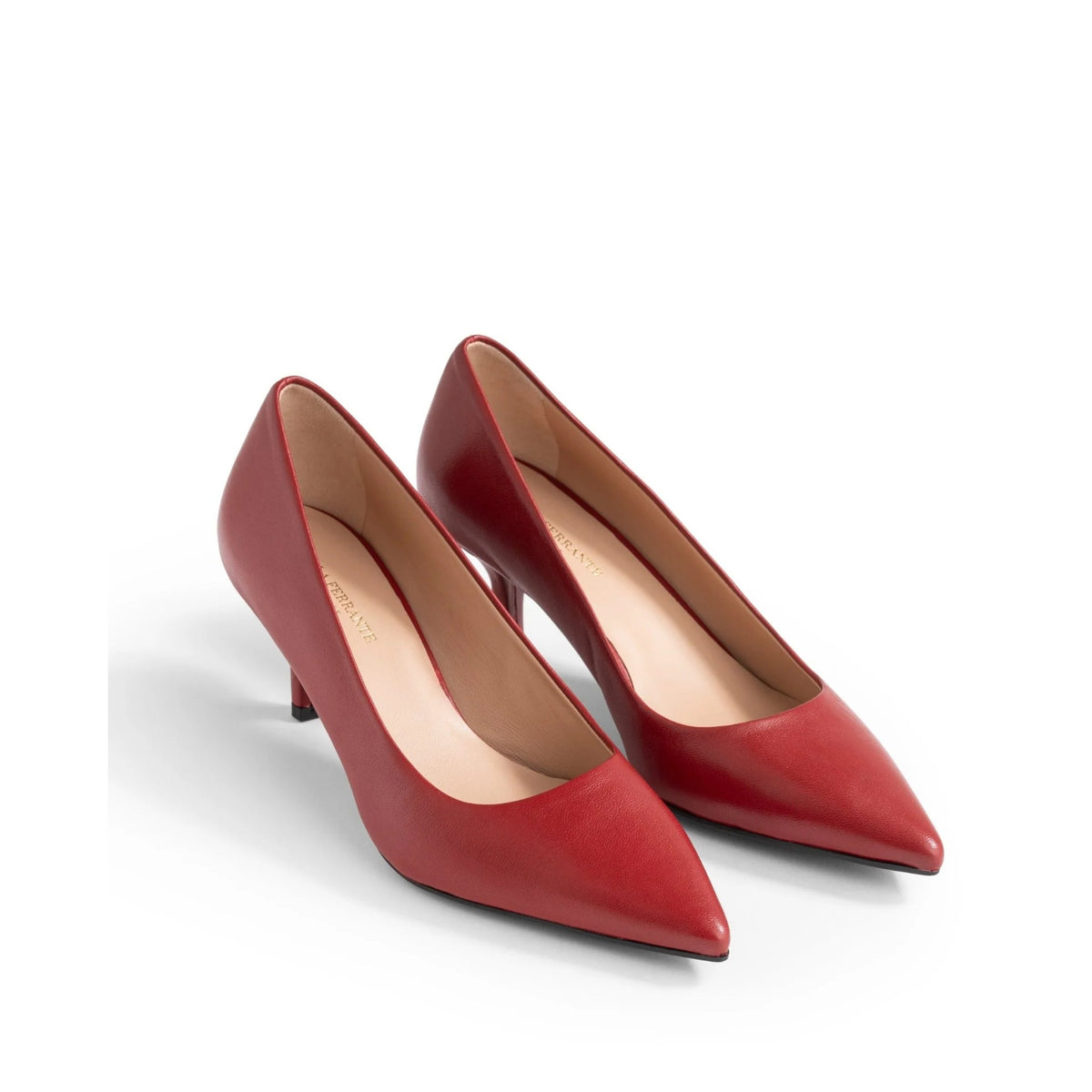 Coppia di décolleté Isabella Ferrante Petraio in nappa brick, scollatura classica e tacco a stiletto 55 mm