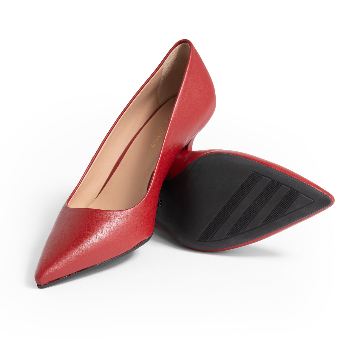 Décolleté Isabella Ferrante Petraio in nappa brick con suola in gomma antiscivolo e tacco a stiletto 55 mm