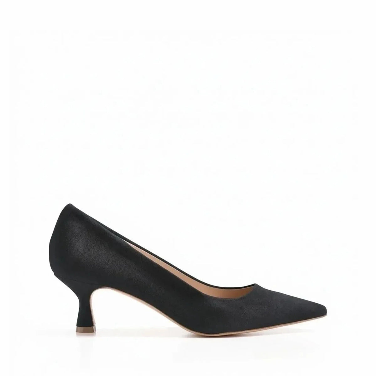 Décolleté Petraio Sfoderata in camoscio nero, tacco rocchetto 55 mm, Isabella Ferrante