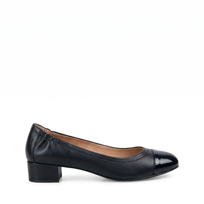 Décolleté Petraio Vernice e Nappa Nera, blocco 30mm