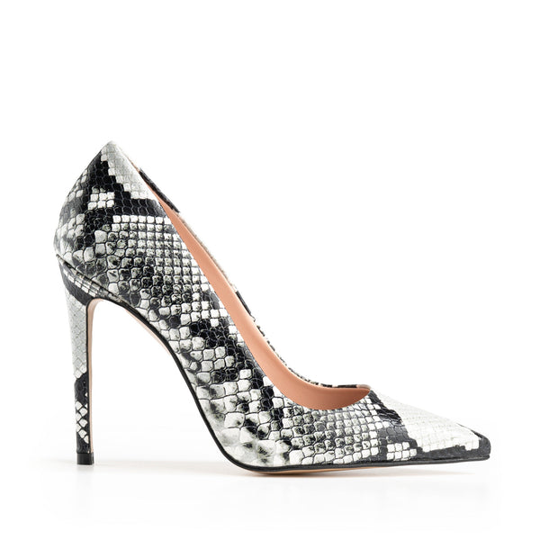 Décolleté Pitone Bianco, stiletto 100mm