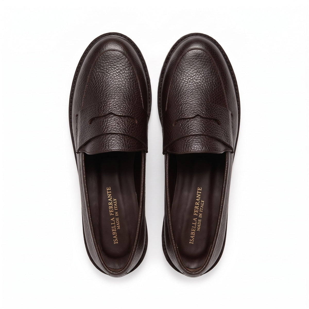 Mocassino Riviera Isabella Ferrante in nappa bottalata moro con punta tonda e suola in gomma ultra leggera