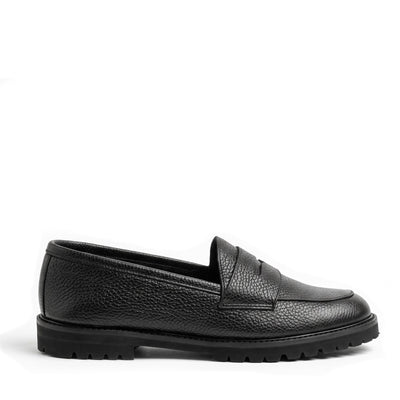 Mocassino Riviera Pelle Bottalata Nera, ultra leggero