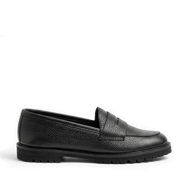 Mocassino Riviera Pelle Bottalata Nera, ultra leggero