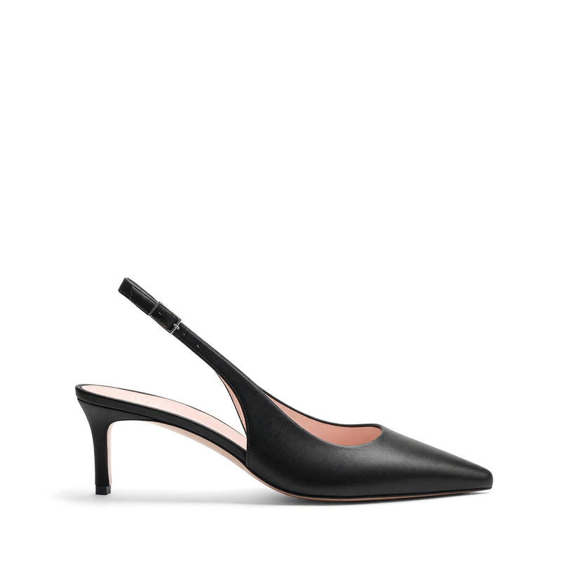 Slingback Posillipo Nappa Nera, stiletto 55mm