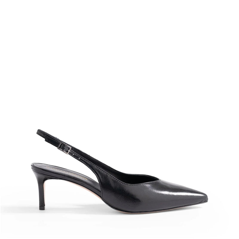 Slingback Posillipo Vernice Nera, stiletto 55mm