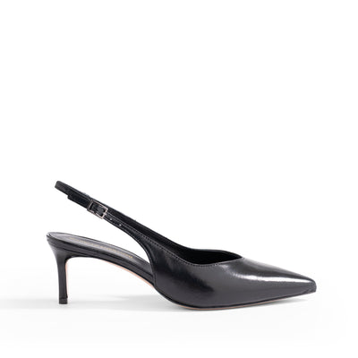 Slingback Posillipo Vernice Nera, stiletto 55mm
