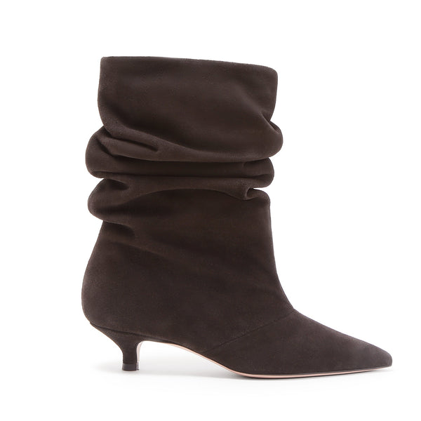 Tronchetto Camoscio Carbone, stiletto 30mm