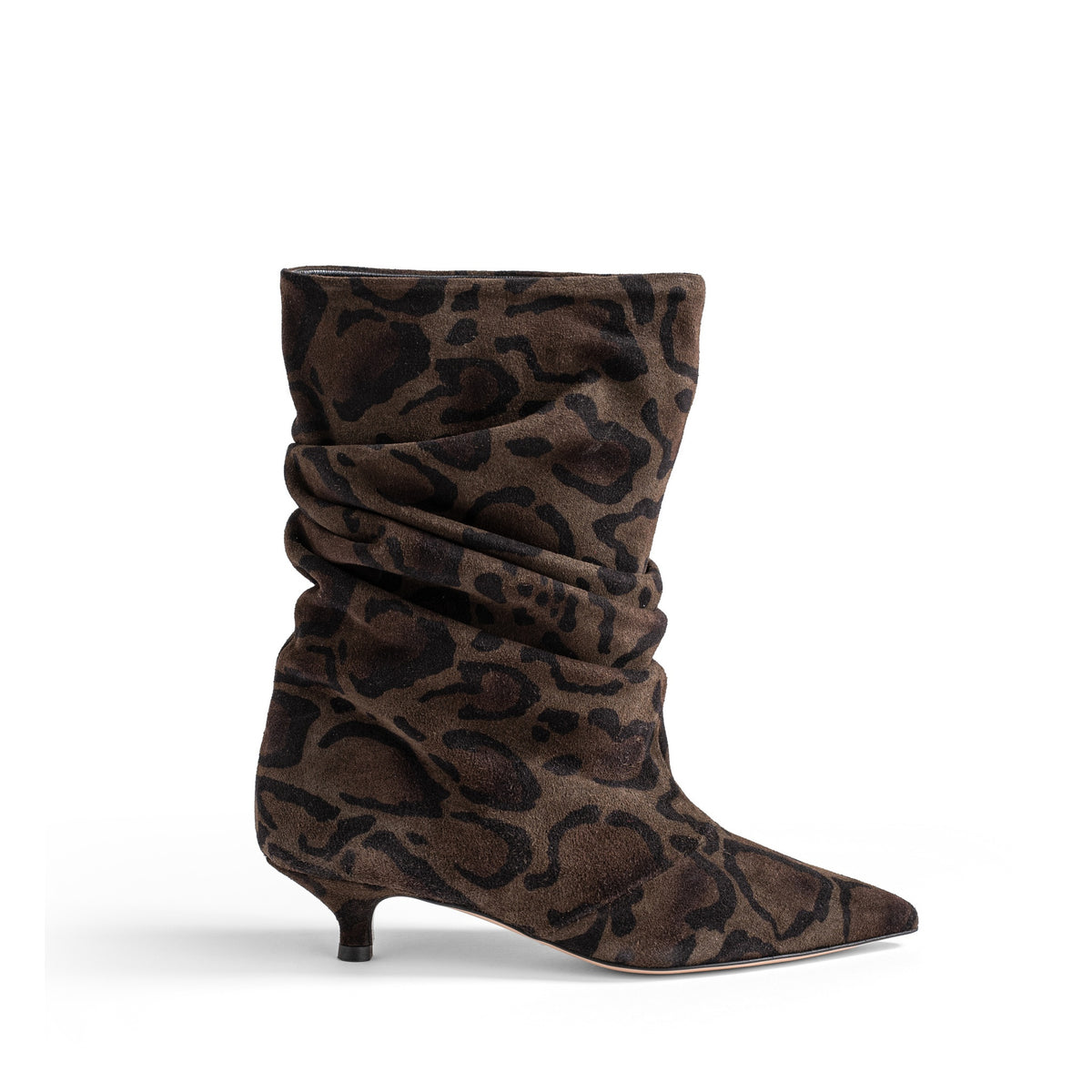 Tronchetto Spaccanapoli in camoscio jaguar, tacco stiletto 30 mm, Isabella Ferrante