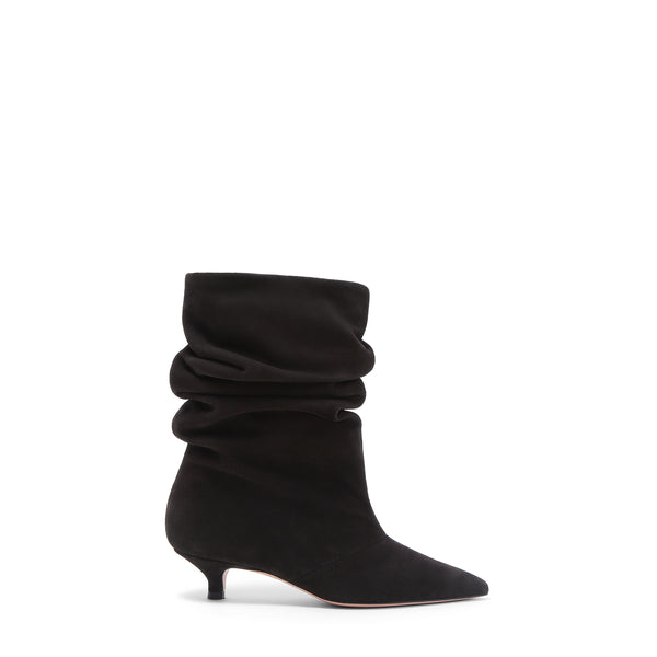 Tronchetto Camoscio Carbone, stiletto 30mm