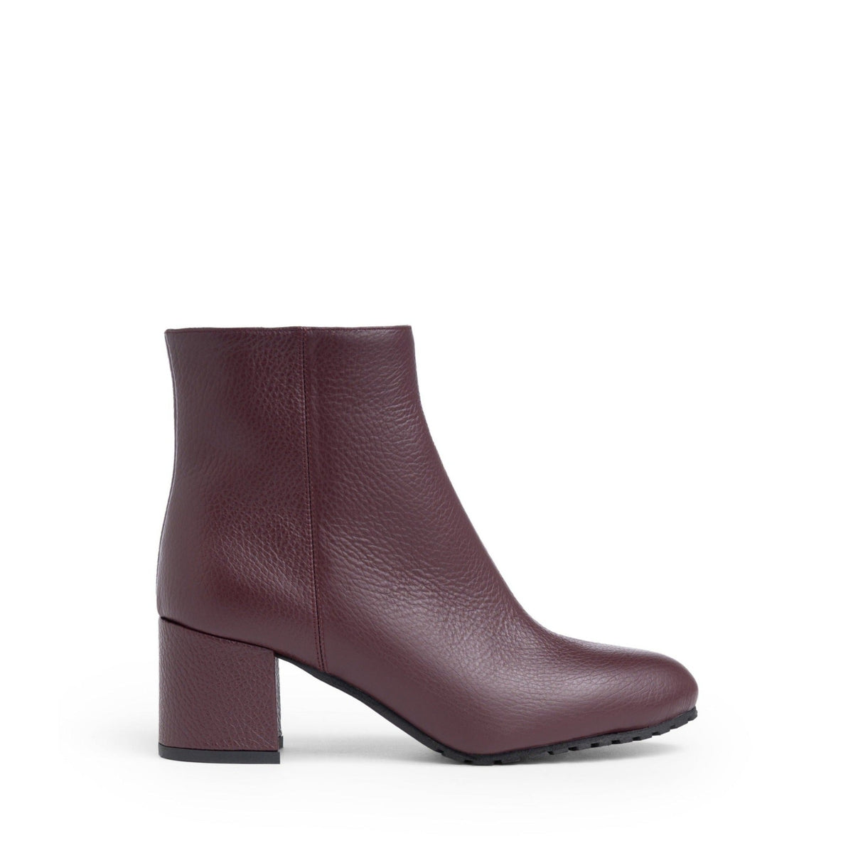 Tronchetto Materdei in pelle bottalata bordeaux, tacco a blocco 55 mm, Isabella Ferrante