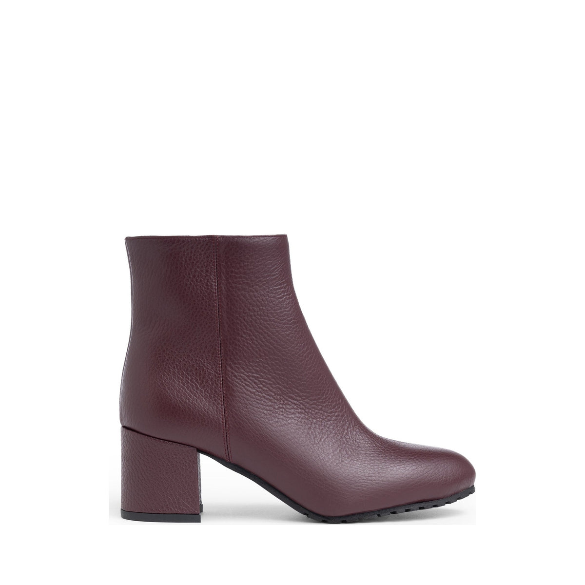 Tronchetto Materdei in pelle bottalata bordeaux, tacco a blocco 55 mm, Isabella Ferrante