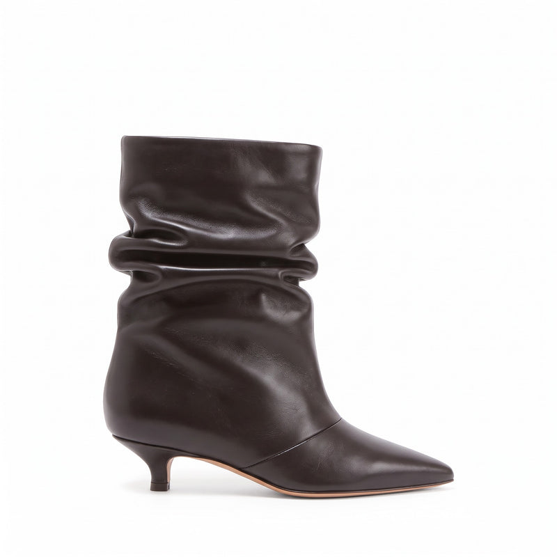 Tronchetto Spaccanapoli Pelle Guanto Moro, stiletto 30mm